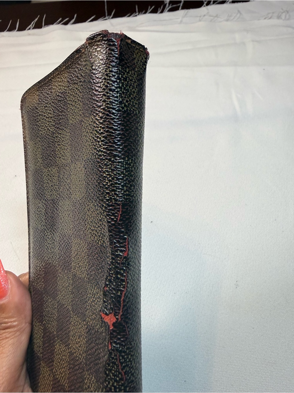 🏥LOUIS VUITTON ***Damaged***LV Brazza Long Wallet N60017 Damier Ebene Brown - Picture 3 of 12